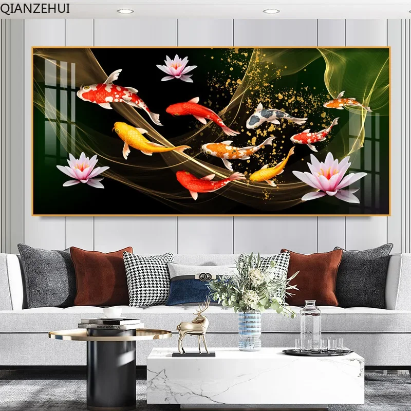 DIY full Diamond Embroidery,Round Diamond Abstract nine fish Living room decoration rhinestone beads Diamond painting
DIY full Diamond Embroidery,Round Diamond Abstract nine fish Living room decoration rhinestone beads Diamond painting