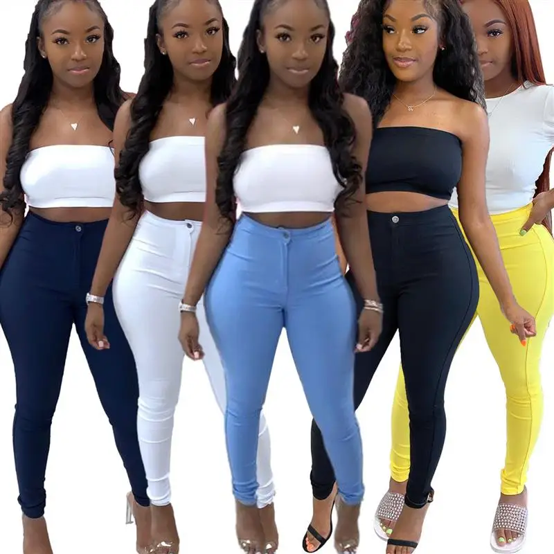 New Women's Slim Fit Elastic Pure Color Pants High Waist Long Trousers Comfortable Stretchy Denim Jeans by Other Brand
New Women's Slim Fit Elastic Pure Color Pants High Waist Long Trousers Comfortable Stretchy Denim Jeans by Other Brand