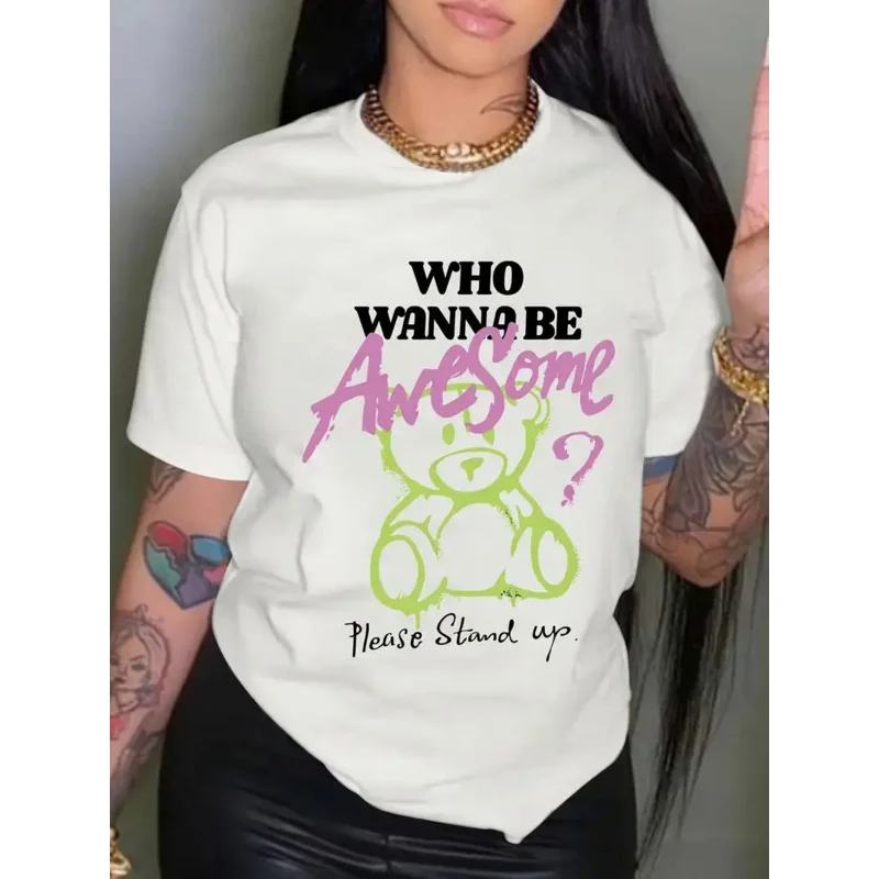 WhoWanngBeAwesomeCartoonTeddyBearTshirtsWomenSummerCottonT-ShirtsLooseBreathableShortSleeveFashionStreetTshirt
WhoWanngBeAwesomeCartoonTeddyBearTshirtsWomenSummerCottonT-ShirtsLooseBreathableShortSleeveFashionStreetTshirt