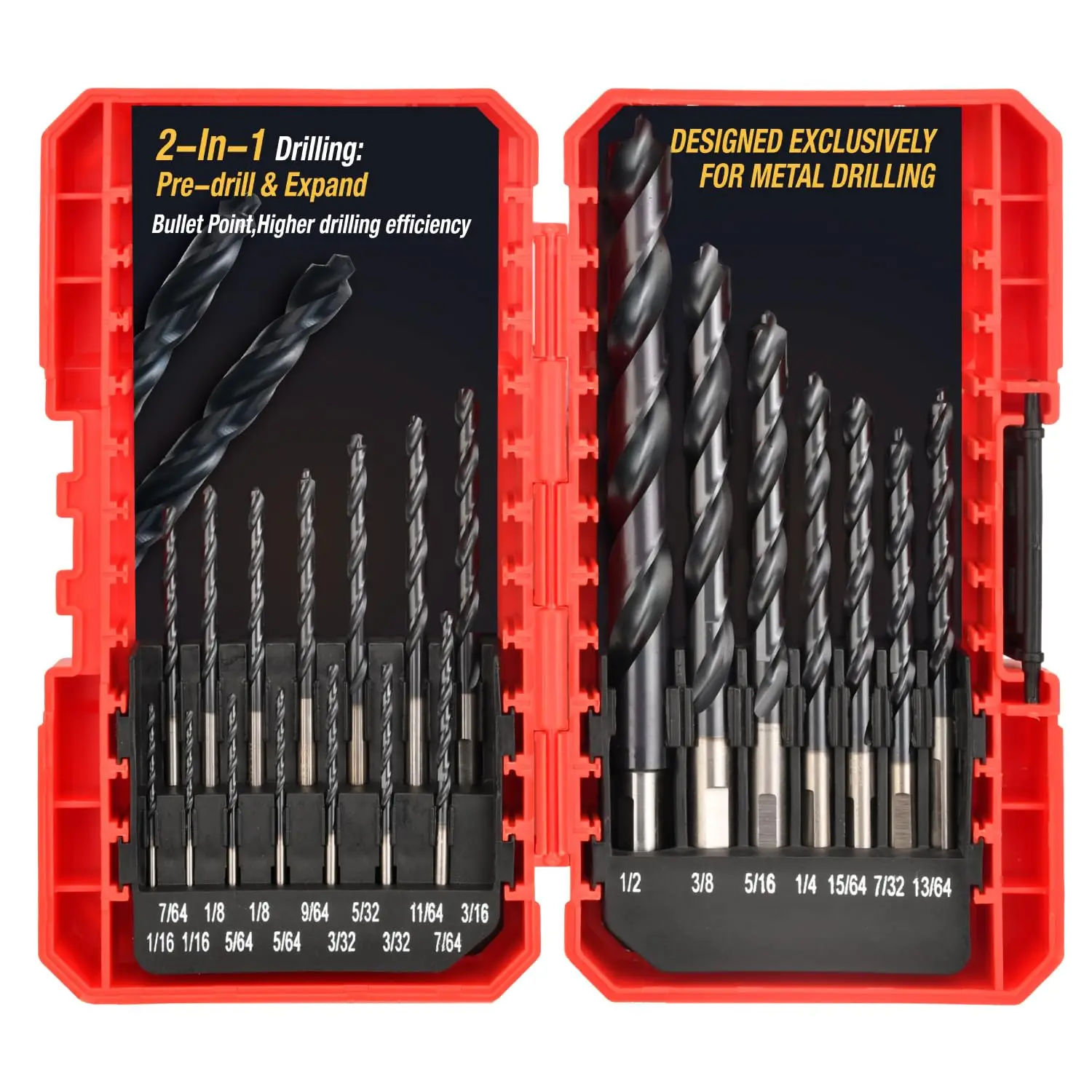 21-Piece Cobalt Drill Bit Set, TiAlN Coated, for Hardened Metal and Stainless Steel
21-Piece Cobalt Drill Bit Set, TiAlN Coated, for Hardened Metal and Stainless Steel