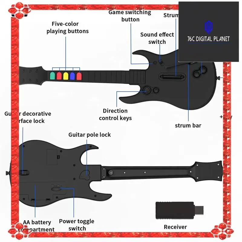 24-Hour Delivery 2.4G Wireless Game Guitar Controller For PC PS3 Compatible With Clone Hero Rock Band Games Remote Joystick Cons
24-Hour Delivery 2.4G Wireless Game Guitar Controller For PC PS3 Compatible With Clone Hero Rock Band Games Remote Joystick Cons