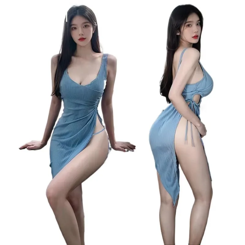 Japanese Gym Girls Sexy Backless Sleeveless Sleepwear High Slit Low-Neck Women Mini Dress Girl Lace Bandage Club Party Nightgown
Japanese Gym Girls Sexy Backless Sleeveless Sleepwear High Slit Low-Neck Women Mini Dress Girl Lace Bandage Club Party Nightgown