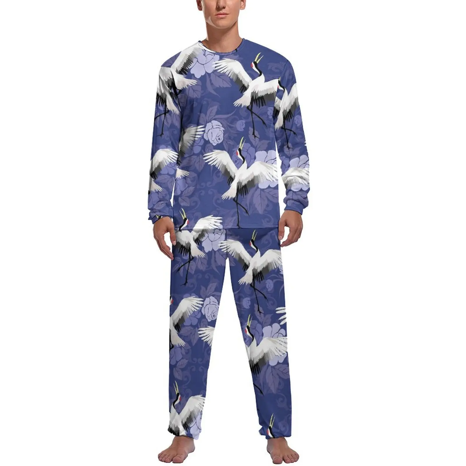 Crane Birds Flower Pajamas Blue Floral Print Men Long Sleeve Pajama Sets 2 Pieces Casual Autumn Nightwear Birthday Present
Crane Birds Flower Pajamas Blue Floral Print Men Long Sleeve Pajama Sets 2 Pieces Casual Autumn Nightwear Birthday Present