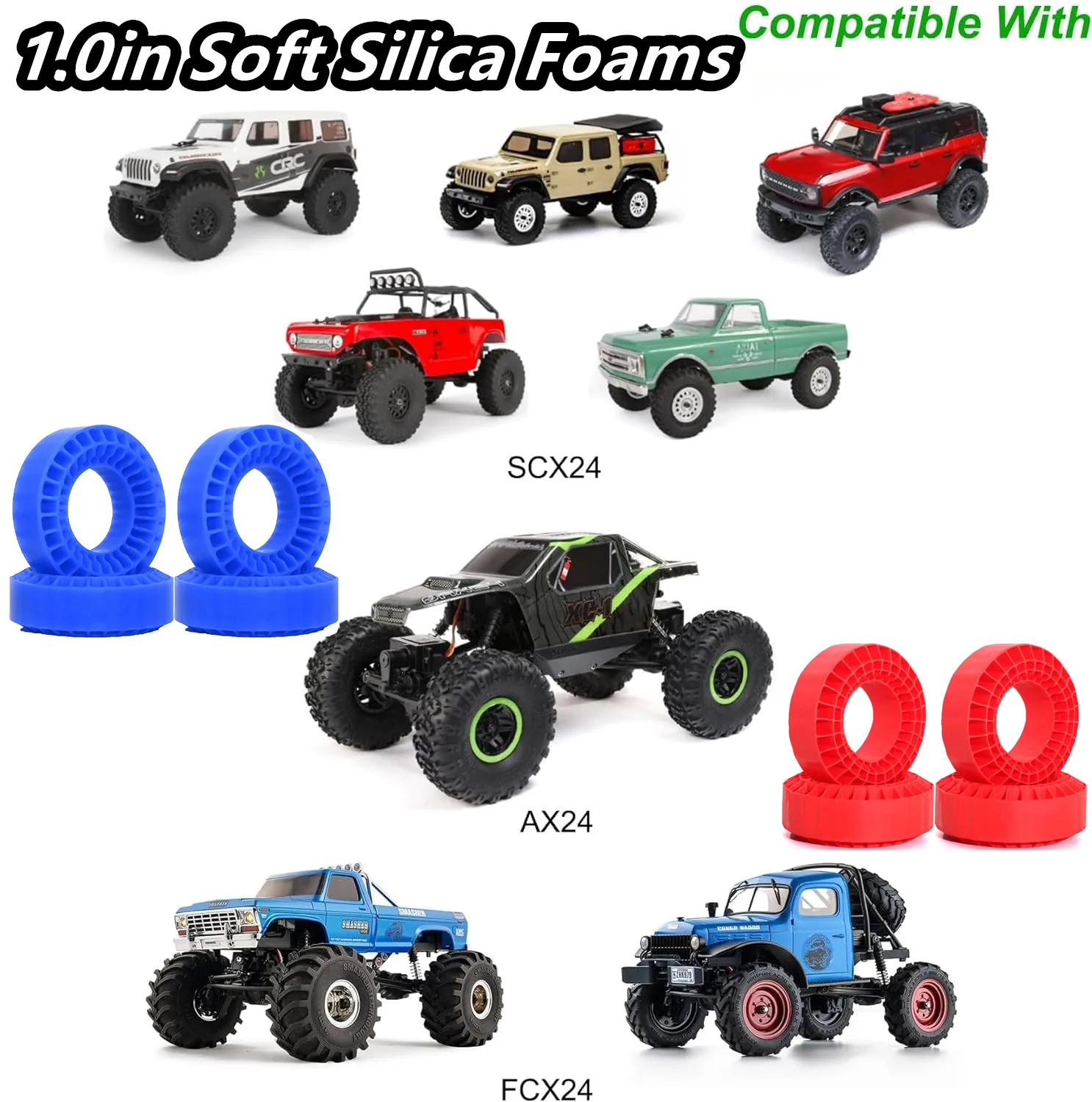 1.0“ Tires Soft Silica Gel Anti Foams Insert 55mm sponge for 1/18 1/24 RC Crawler Car Axial SCX24 AX24 FMS FCX24 Traxxas TRX4M
1.0“ Tires Soft Silica Gel Anti Foams Insert 55mm sponge for 1/18 1/24 RC Crawler Car Axial SCX24 AX24 FMS FCX24 Traxxas TRX4M