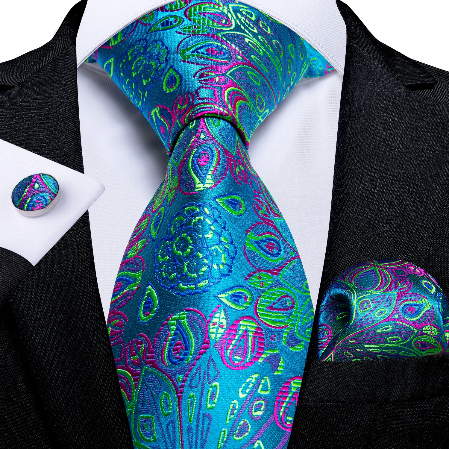 Мужской галстук с зеленым павлином и цветочным принтом, носовой платок, запонки, комплект, жаккардовый галстук для мужчин, мужские свадебные деловые галстуки, формальный повседневный подарок
Мужской галстук с зеленым павлином и цветочным принтом, носовой платок, запонки, комплект, жаккардовый галстук для мужчин, мужские свадебные деловые галстуки, формальный повседневный подарок