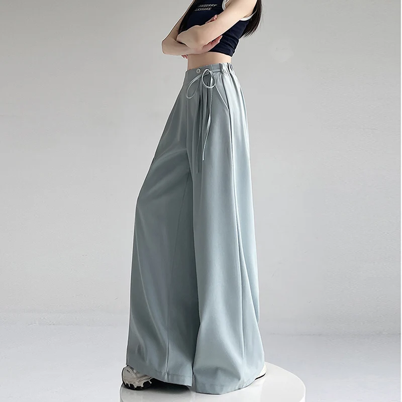 Designer Lace-up Suit Wide-leg Pants Women's Spring Summer New High-waist Casual Trousers Streetwear Wear Clothes Woman Baggy
Designer Lace-up Suit Wide-leg Pants Women's Spring Summer New High-waist Casual Trousers Streetwear Wear Clothes Woman Baggy