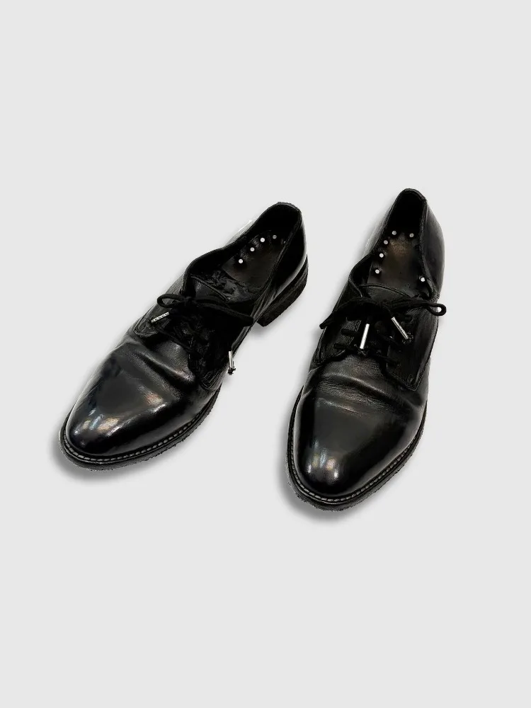 Pointed-toe Men Horse Leather Goodyear Welted Handmade Dress Shoes with Vintage Washed Finish Derby Shoes
Pointed-toe Men Horse Leather Goodyear Welted Handmade Dress Shoes with Vintage Washed Finish Derby Shoes
