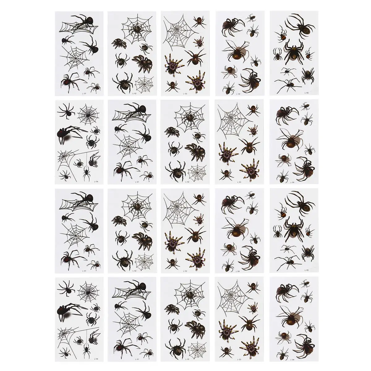 20pcs Spider Temporary Tattoos Waterproof Durable Halloween Party Decorations Safe Chic Environmental Friendly Stickers
20pcs Spider Temporary Tattoos Waterproof Durable Halloween Party Decorations Safe Chic Environmental Friendly Stickers