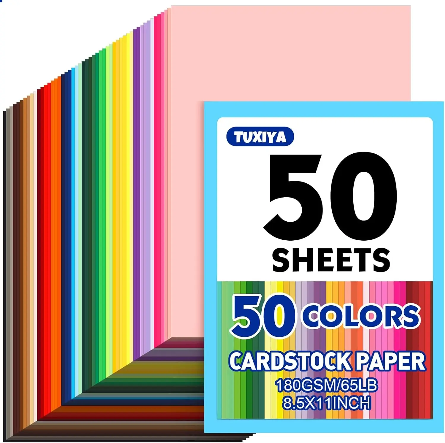 50 Sheets 8.5" x 11" Colored Cardstock, 180GSM Assorted Construction Paper for Printing, Crafts, School Supplies, Party Decor
50 Sheets 8.5" x 11" Colored Cardstock, 180GSM Assorted Construction Paper for Printing, Crafts, School Supplies, Party Decor