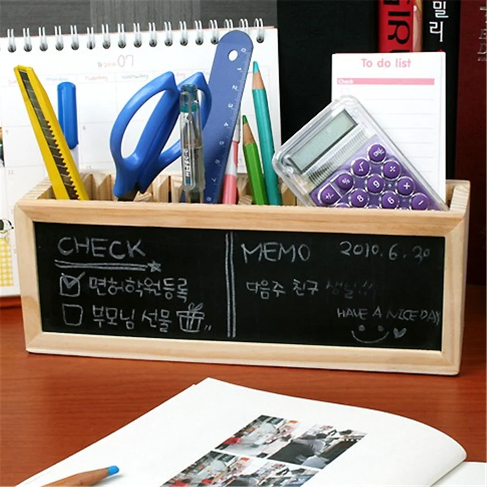Wooden Pen Holder with Blackboard Kawaii Desk Tidy Pencil Holder Desktop Pen Pot Creative Office Accessories
Wooden Pen Holder with Blackboard Kawaii Desk Tidy Pencil Holder Desktop Pen Pot Creative Office Accessories
