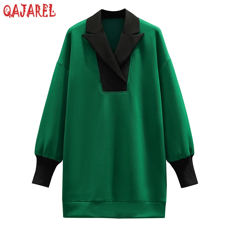 Autumn Winter Green Long Sleeve Polo Collar Sweatshirts Women Korean Fashion Loose Top Coats 2024 Elegant Solid Casual Hoodies
Autumn Winter Green Long Sleeve Polo Collar Sweatshirts Women Korean Fashion Loose Top Coats 2024 Elegant Solid Casual Hoodies