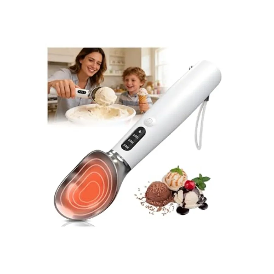 Heated Ice Cream Scoop - 3 Temp Settings Electric Warming Scooper, Rechargeable USB-C Fast Charge with LED Display, IP67 Waterp
Heated Ice Cream Scoop - 3 Temp Settings Electric Warming Scooper, Rechargeable USB-C Fast Charge with LED Display, IP67 Waterp