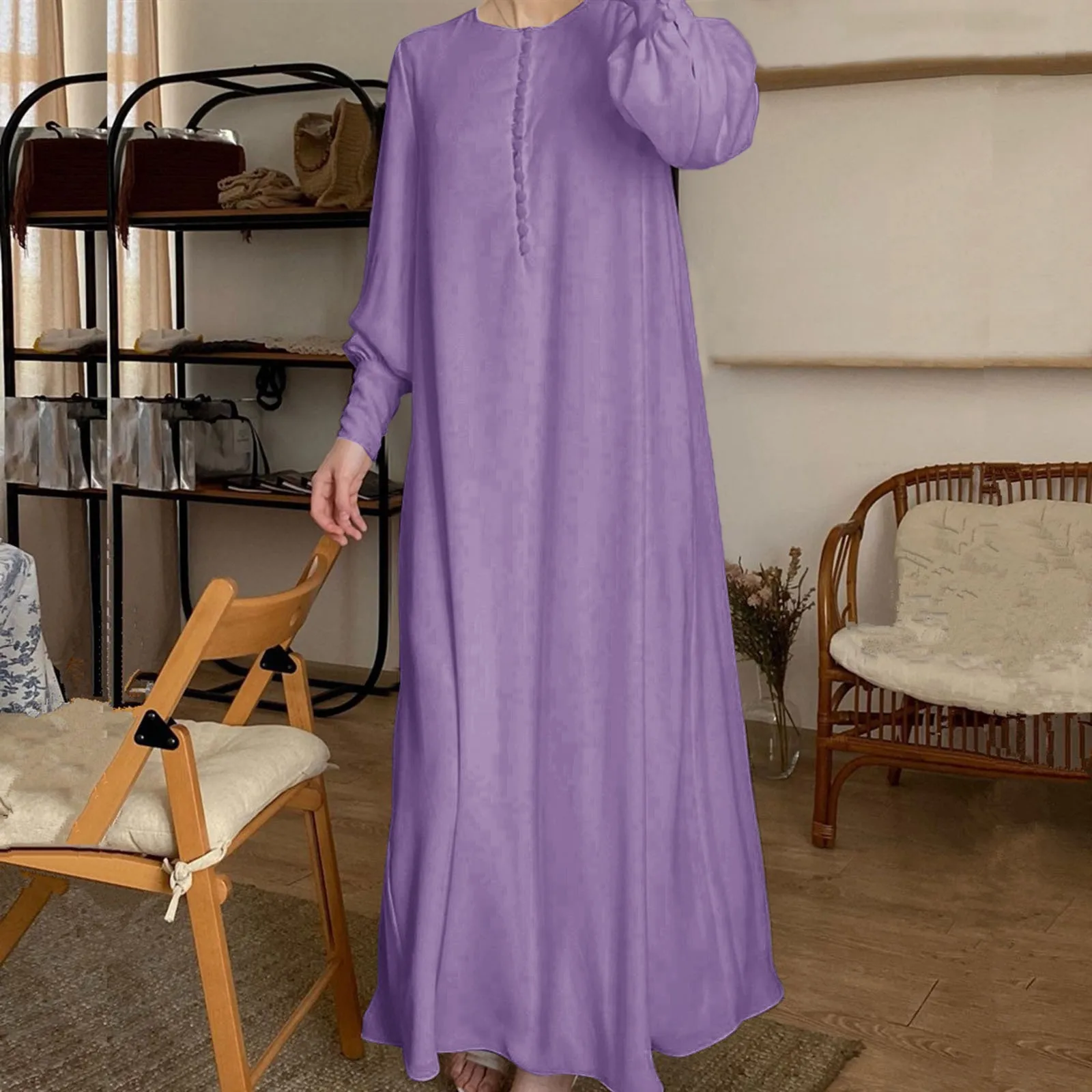 Women's Casual Solid Color Muslim Dresses Abaya Arab Kaftan Dress Long Sleeve Soft Elegant Skirt 2024 Fashion Ladies Muslim Robe
Women's Casual Solid Color Muslim Dresses Abaya Arab Kaftan Dress Long Sleeve Soft Elegant Skirt 2024 Fashion Ladies Muslim Robe