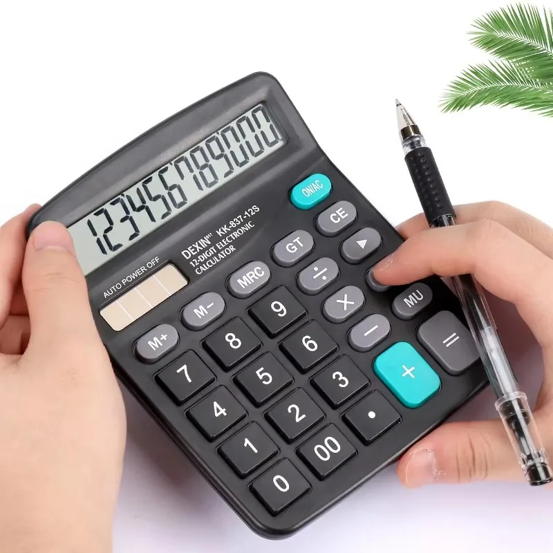 Calculators, KK-837-12S Standard Function Desktop Calculator, 12 Digit Large LCD Display, Battery and Solar Powered Basic Calcul
Calculators, KK-837-12S Standard Function Desktop Calculator, 12 Digit Large LCD Display, Battery and Solar Powered Basic Calcul