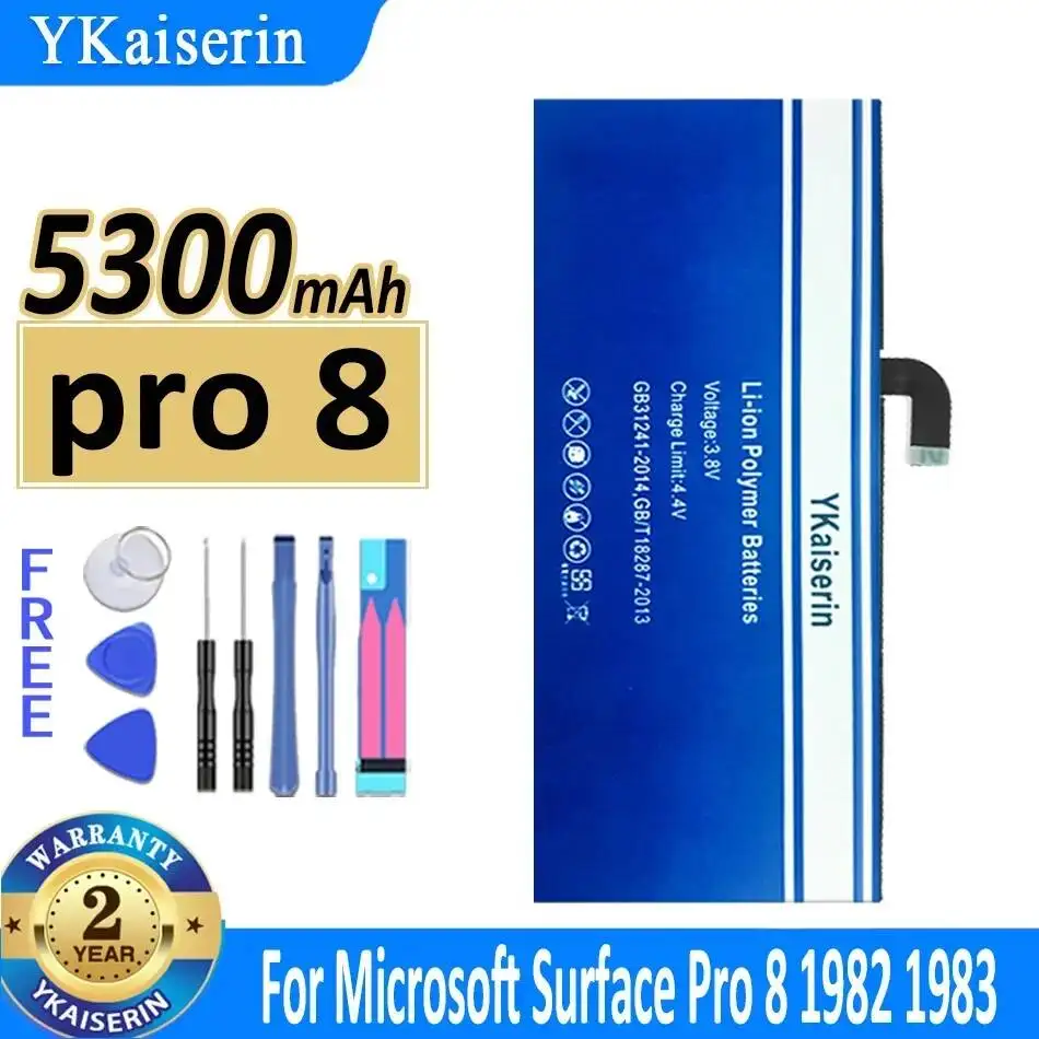 Высокосовместимая безопасная батарея для планшетов Microsoft Surface Pro 8 1982 1983 8 96BTA016H 96BTA015H 5300 мАч
Высокосовместимая безопасная батарея для планшетов Microsoft Surface Pro 8 1982 1983 8 96BTA016H 96BTA015H 5300 мАч