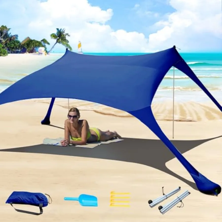 7×7 Feet Beach Tent Sun Shelter UPF50+ UV Protection, Outdoor Canopy Tent Sun Shade with 2 Poles for Camping, Beach, Fishing, B
7×7 Feet Beach Tent Sun Shelter UPF50+ UV Protection, Outdoor Canopy Tent Sun Shade with 2 Poles for Camping, Beach, Fishing, B