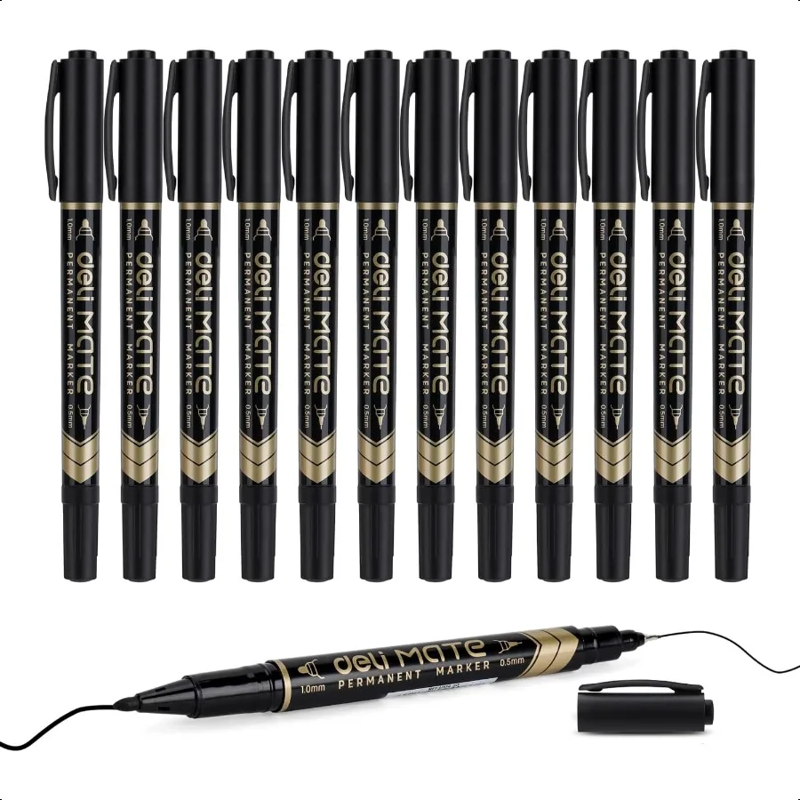 Twin Tip Permanent Markers Fine Point and Ultra Fine Point for Signature and Marking Black 12 Count
Twin Tip Permanent Markers Fine Point and Ultra Fine Point for Signature and Marking Black 12 Count