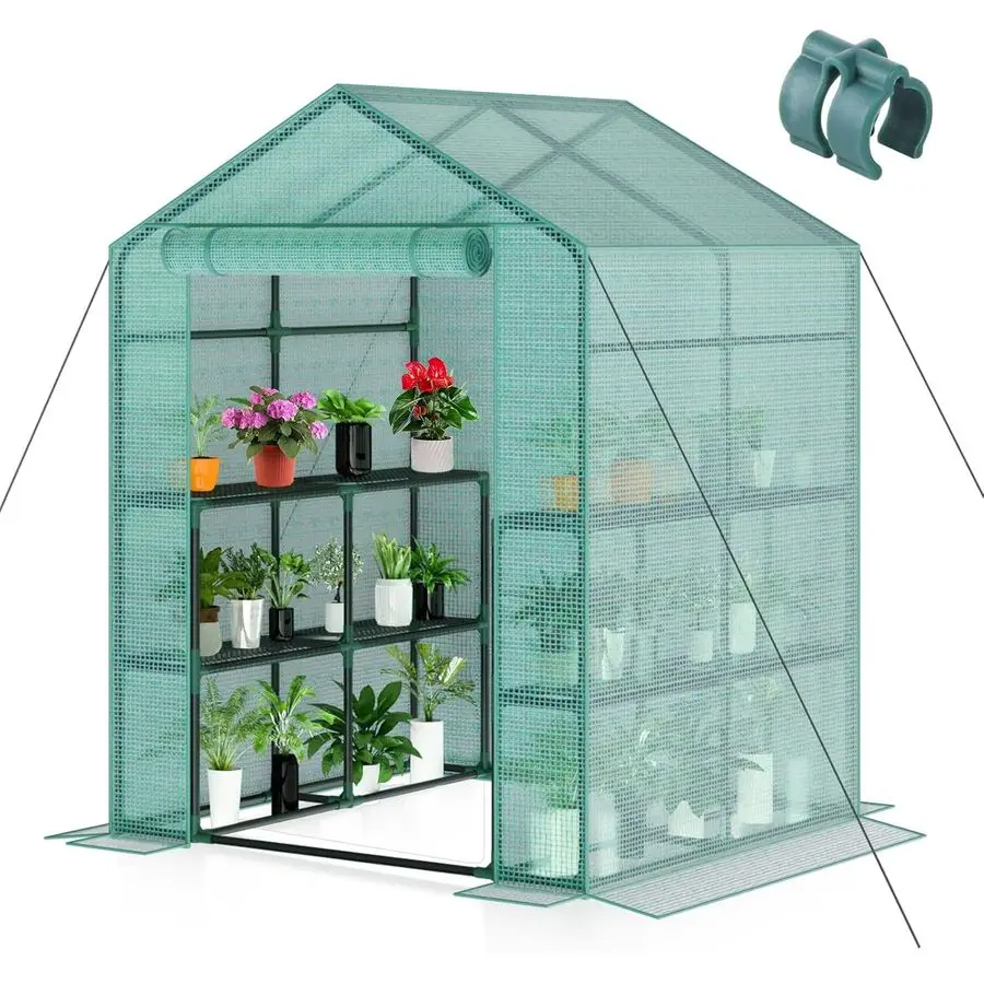 Теплица-тент для растений 57 x 57 x 76 см для улицы, прочный комплект для выращивания с окном, утолщенным полиэтиленовым покрытием, 3 уровня, 8 полок, усиленная конструкция
Теплица-тент для растений 57 x 57 x 76 см для улицы, прочный комплект для выращивания с окном, утолщенным полиэтиленовым покрытием, 3 уровня, 8 полок, усиленная конструкция