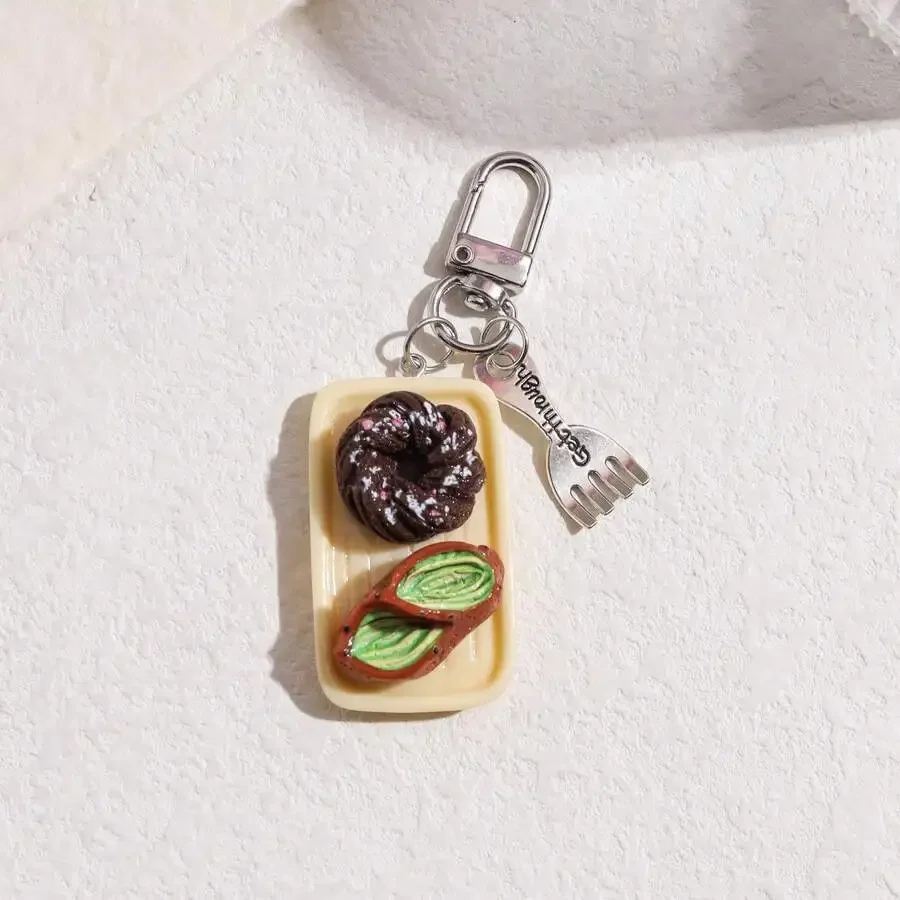 Creative Bread Tray Keychain With Fork Charm For Bag Car Decoration Food Lover Accessory
Creative Bread Tray Keychain With Fork Charm For Bag Car Decoration Food Lover Accessory