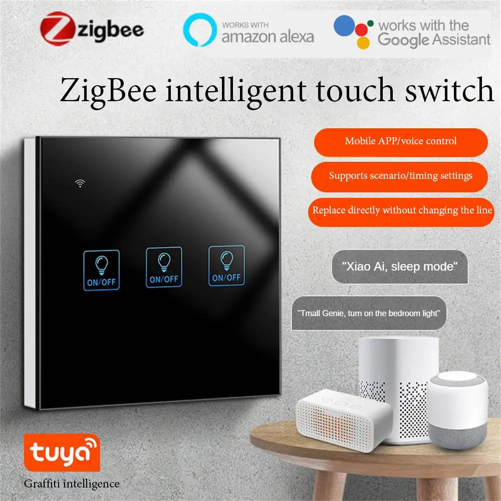 Tuya Zigbee Switch Smart Wall Switch EU/UK 1/2/3gang Light Switch No/Need Neutral Wire Smart Home Work With Alexa Google Home
Tuya Zigbee Switch Smart Wall Switch EU/UK 1/2/3gang Light Switch No/Need Neutral Wire Smart Home Work With Alexa Google Home