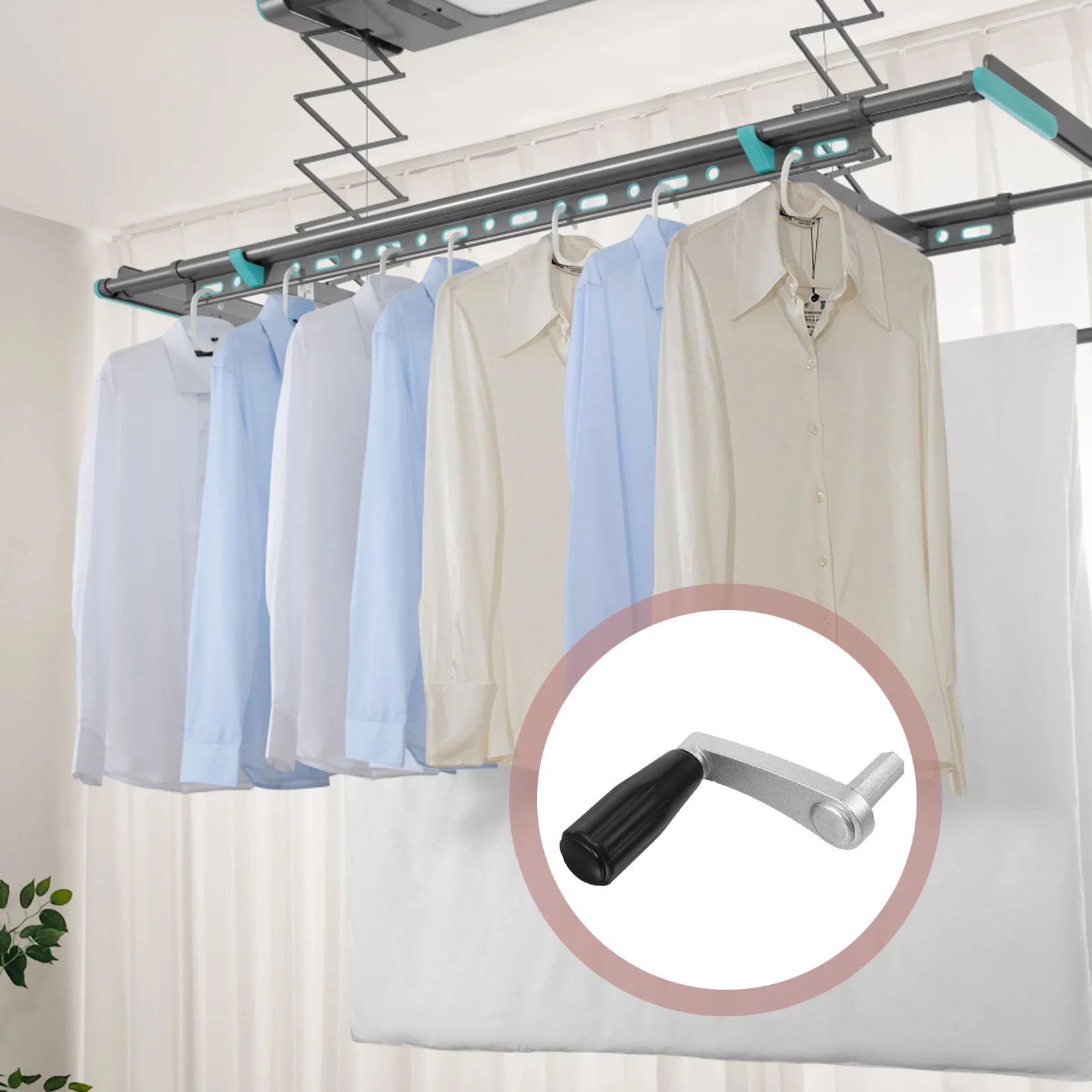 Handle Iron Bracket Support Corner Adjustable Clothes Drying Rack Handle Universal Wheel Single Rod Pulley Rv Trailer Window
