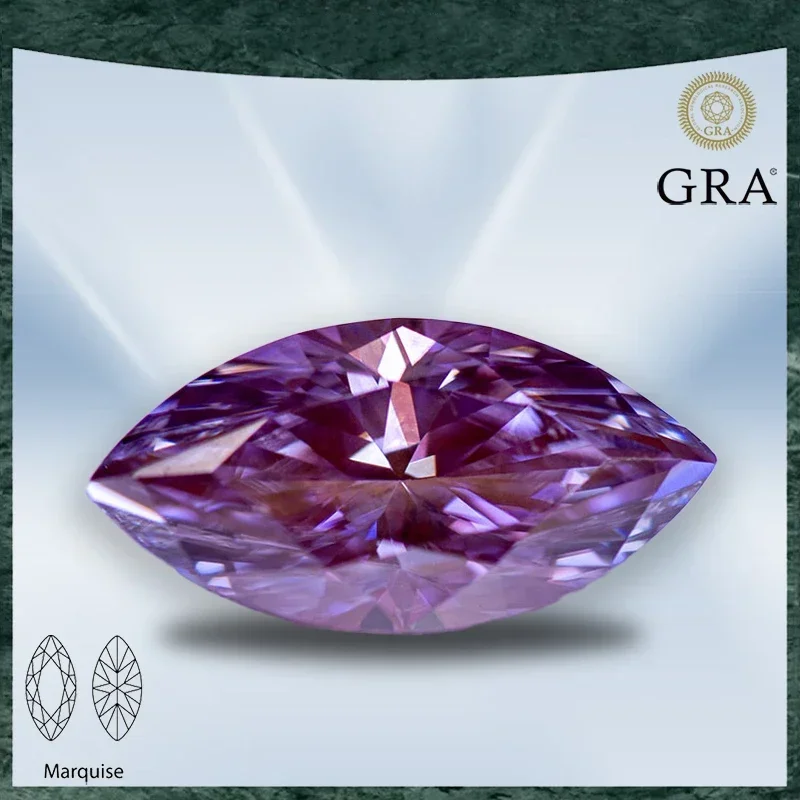 Moissanite Stone Marquise Cut Sakura Pink Color VVS1 with GRA Certificate for Gemstone Charms Advanced Jewelry Making Materials
Moissanite Stone Marquise Cut Sakura Pink Color VVS1 with GRA Certificate for Gemstone Charms Advanced Jewelry Making Materials