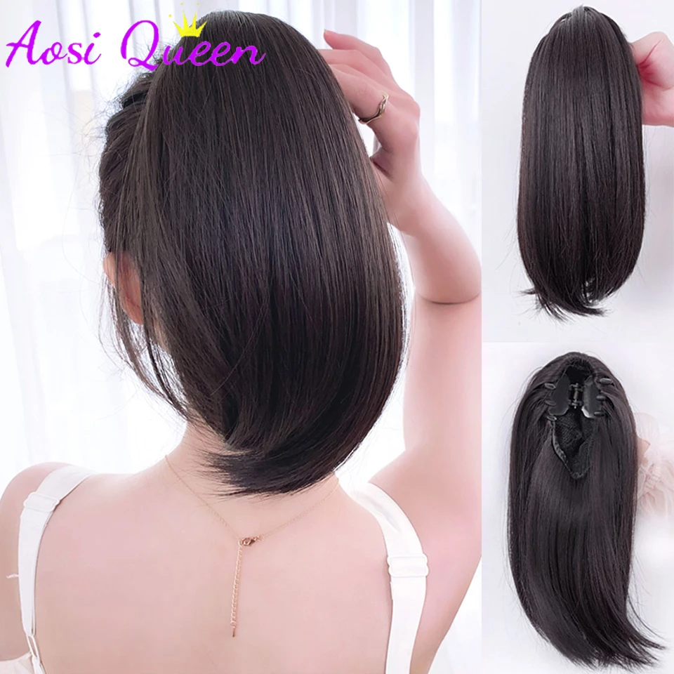 12Inch Synthetic Claw Clip Ponytail Hair Extensions Short Straight Natural Tail False Hair For Women Horse Tail Black Hairpiece
12Inch Synthetic Claw Clip Ponytail Hair Extensions Short Straight Natural Tail False Hair For Women Horse Tail Black Hairpiece
