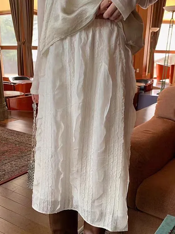 Korean Sle Sweet Ruffle A-Line Skirt High Waist Women's Spring Faion Item Elegance f-length Fairy White Skirt
Korean Sle Sweet Ruffle A-Line Skirt High Waist Women's Spring Faion Item Elegance f-length Fairy White Skirt