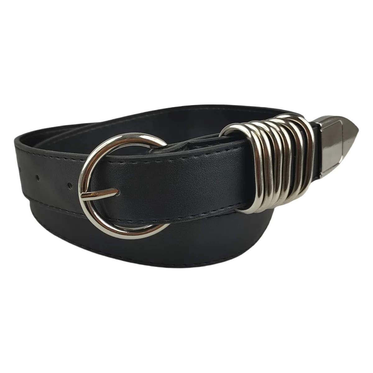 Belt Female Niche Design High-end Fashion Versatile Decoration with Jeans Belt Metal Ring Pin Buckle Black Belt
Belt Female Niche Design High-end Fashion Versatile Decoration with Jeans Belt Metal Ring Pin Buckle Black Belt