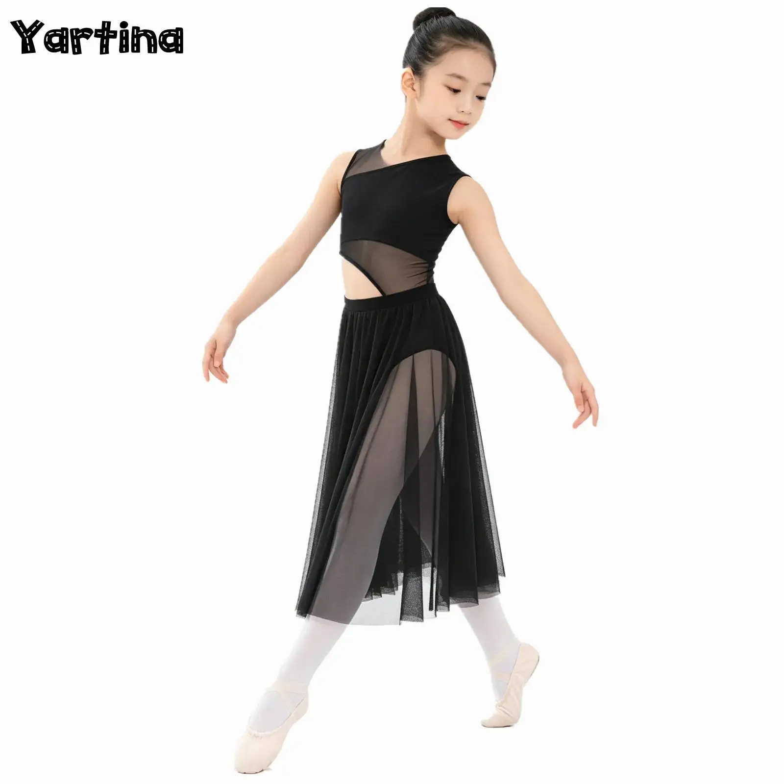 Kids Girls Gymnastics Figure Skating Modern Ballet Lyrical Dance Costume Cutout Sides Split Sheer Mesh Leotards Dress Dancewear
Kids Girls Gymnastics Figure Skating Modern Ballet Lyrical Dance Costume Cutout Sides Split Sheer Mesh Leotards Dress Dancewear