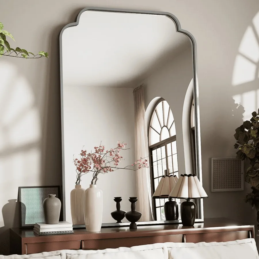 40"x30" Bathroom Mirror Arched Wall-Mounted Leaning Vanity Mirror with Deep Frame Silver
40"x30" Bathroom Mirror Arched Wall-Mounted Leaning Vanity Mirror with Deep Frame Silver