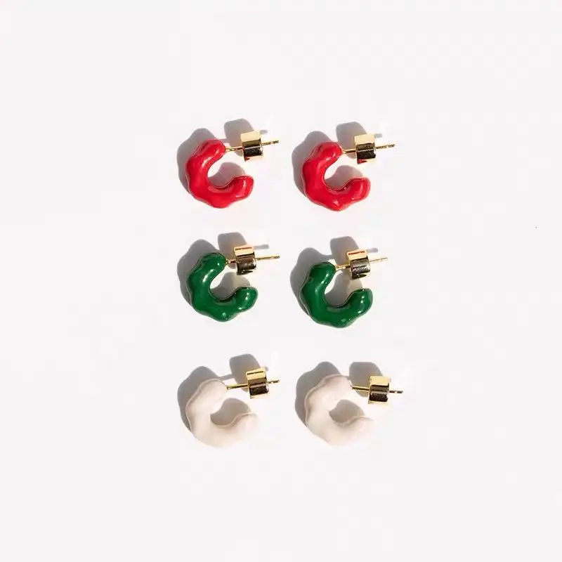 Jenny&dave Colorful Enamel C-shaped Earrings For Women, Irregular S925 Silver Needle Earrings For Women
Jenny&dave Colorful Enamel C-shaped Earrings For Women, Irregular S925 Silver Needle Earrings For Women
