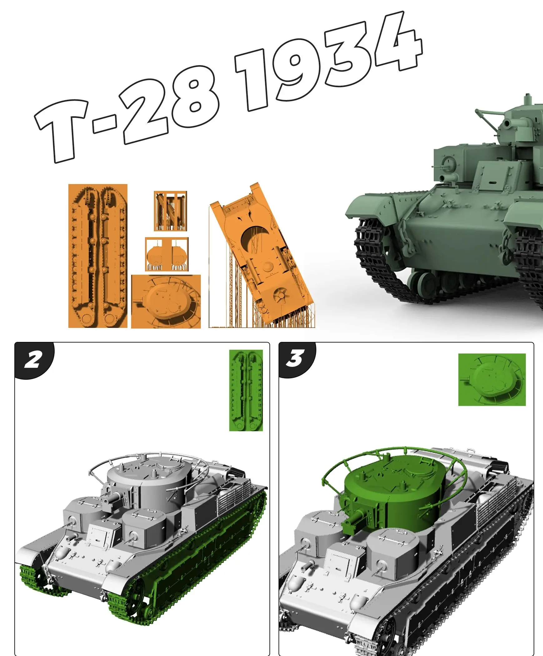 Soviet T-28 1934 Medium Tank SSMODEL SS582 1/48 1/64 S Scale Military Model Kit
Soviet T-28 1934 Medium Tank SSMODEL SS582 1/48 1/64 S Scale Military Model Kit