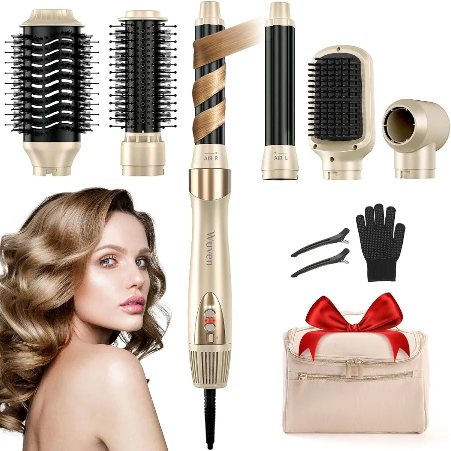 6 in 1 Hair Dryer Brush 110 000 RPM High-Speed Blow Dryer Brush No Heat Damage Hair Styler Auto Curler for Fast Drying Curling
6 in 1 Hair Dryer Brush 110 000 RPM High-Speed Blow Dryer Brush No Heat Damage Hair Styler Auto Curler for Fast Drying Curling