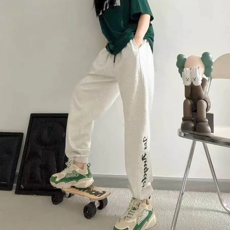 Women Pants 100% Cotton White Grey Vintage Hip-Hop Sweatpants Casual Loose Trousers Korean Fashion Streetwear Women Clothing
Women Pants 100% Cotton White Grey Vintage Hip-Hop Sweatpants Casual Loose Trousers Korean Fashion Streetwear Women Clothing