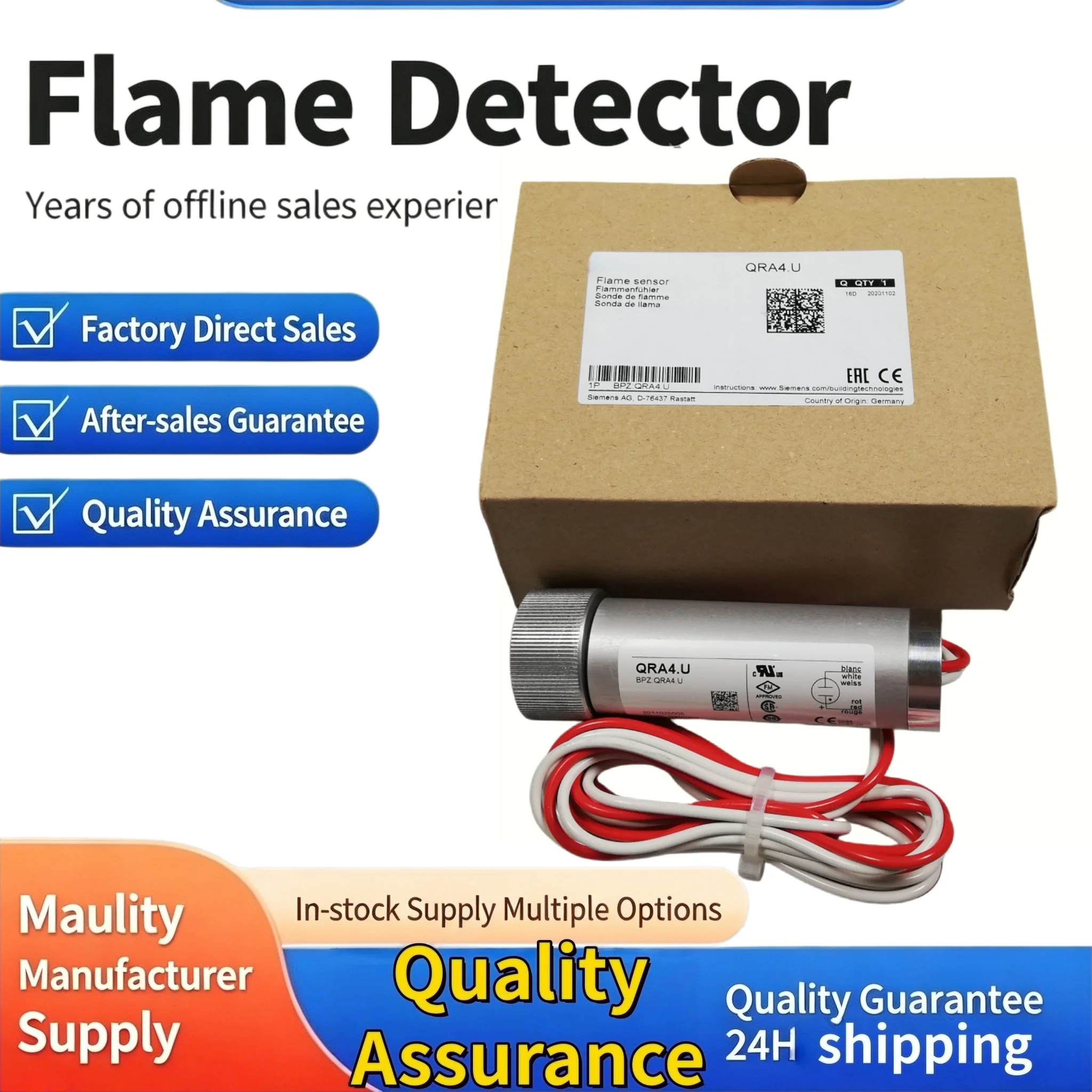 High Photosensitive QRA4.U Photocell Sensor Long Shell Design Industrial Fire Detector for Oil Diesel Burner, 24h Fast Shipping
High Photosensitive QRA4.U Photocell Sensor Long Shell Design Industrial Fire Detector for Oil Diesel Burner, 24h Fast Shipping