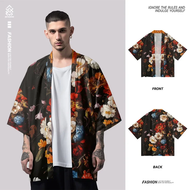 Fashion Casual Cardigan Yukata Retro Flower Print Japanese Kimono Summer Beach Men Women Traditional Haori Gift Plus Size
Fashion Casual Cardigan Yukata Retro Flower Print Japanese Kimono Summer Beach Men Women Traditional Haori Gift Plus Size