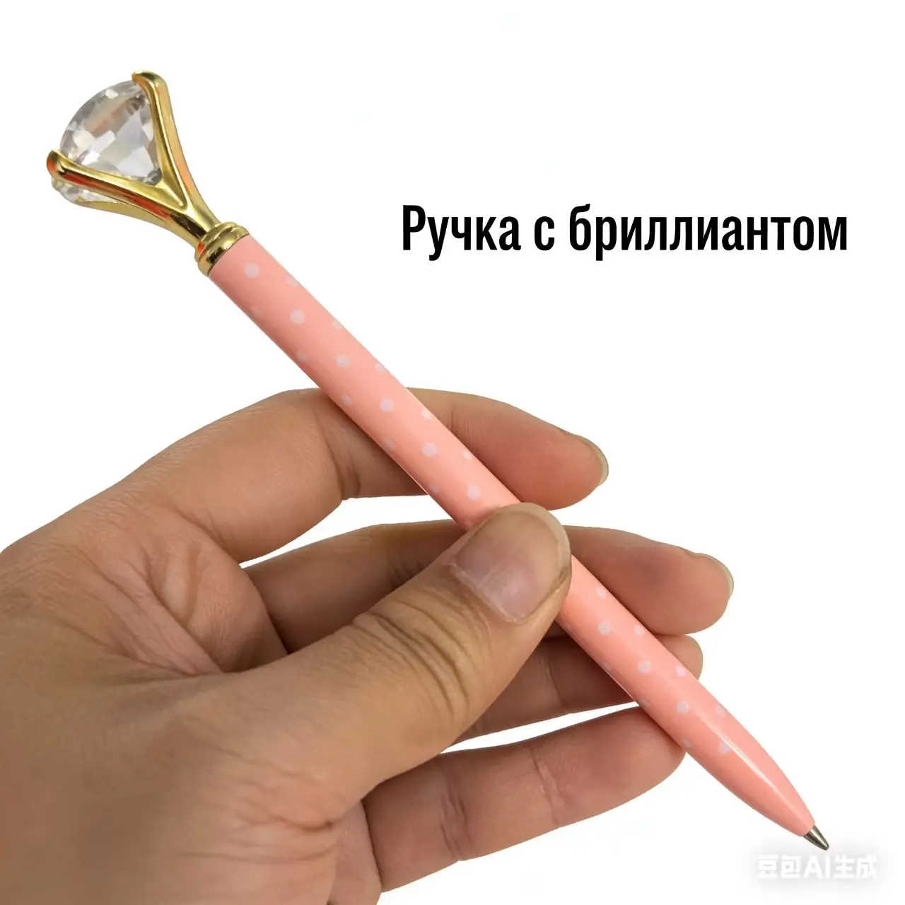 Pink Polka Dot Ballpoint Pen with Large Clear Crystal Diamond Pen 1 Piece
Pink Polka Dot Ballpoint Pen with Large Clear Crystal Diamond Pen 1 Piece