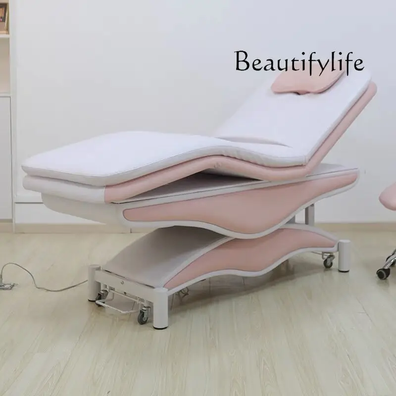 Electric lifting beauty bed for body embroidery Multifunctional simple massage therapy bed Lead hole
Electric lifting beauty bed for body embroidery Multifunctional simple massage therapy bed Lead hole