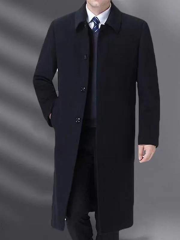 Мужское шерстяное пальто-бушлат удлиненное, утепленное, модное, зимнее, с отложным воротником, на одной пуговице
Мужское шерстяное пальто-бушлат удлиненное, утепленное, модное, зимнее, с отложным воротником, на одной пуговице