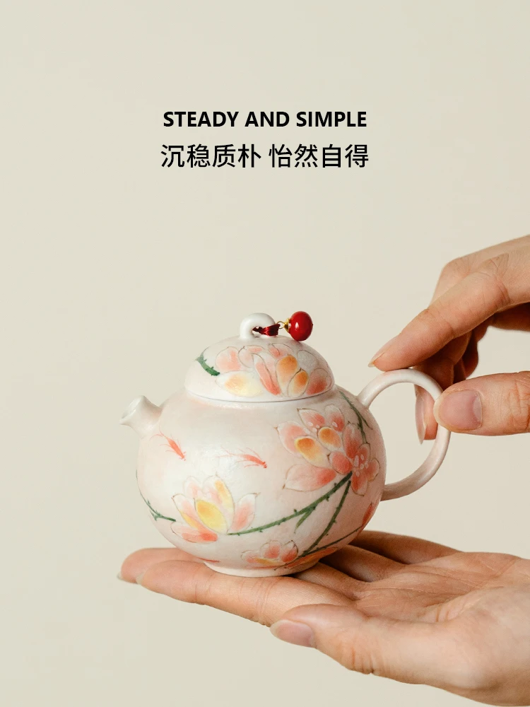 New Pure Hand Drawing Magnolia Teapot Tea Cup round Belly Pot for Household Ladies Personal Single
New Pure Hand Drawing Magnolia Teapot Tea Cup round Belly Pot for Household Ladies Personal Single
