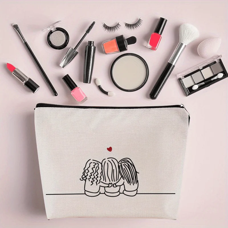 Sweet Three Friends Cosmetic Pouch Cute Friend Design with Compact Travel Makeup Bag Durable Fabric Zipper Closure Sisters Gift
Sweet Three Friends Cosmetic Pouch Cute Friend Design with Compact Travel Makeup Bag Durable Fabric Zipper Closure Sisters Gift