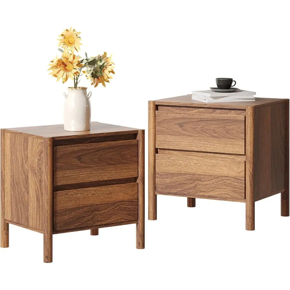 2 Pcs Nightstand Sets or Bedroom,Walnut armhouse Bede Tables with 2 Ders and 4 Sturdy Solid Wood Legs,Multiunctional Wide End Ta
2 Pcs Nightstand Sets or Bedroom,Walnut armhouse Bede Tables with 2 Ders and 4 Sturdy Solid Wood Legs,Multiunctional Wide End Ta