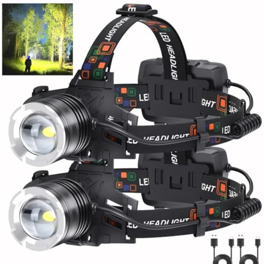 LED Rechargeable Headlamp Pack 99 000 Lumens Head Lamps Include Βattery Super Bright Long Distance Headlamps with 5 Mode Waterp
LED Rechargeable Headlamp Pack 99 000 Lumens Head Lamps Include Βattery Super Bright Long Distance Headlamps with 5 Mode Waterp