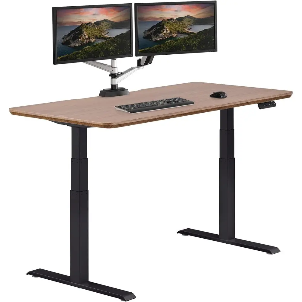 60”x30” Adjustable Height Sit-Stand Desk - Dual Motor, Memory Presets, T-Leg Design, Walnut/Black Finish
60”x30” Adjustable Height Sit-Stand Desk - Dual Motor, Memory Presets, T-Leg Design, Walnut/Black Finish