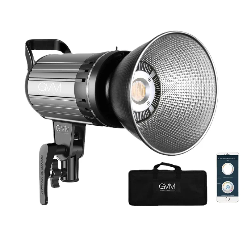 GVM 90W LED Video Light 3200K~5600K Bowens Mount Led Continuous Video Light With APP Control System For Video Recording
GVM 90W LED Video Light 3200K~5600K Bowens Mount Led Continuous Video Light With APP Control System For Video Recording