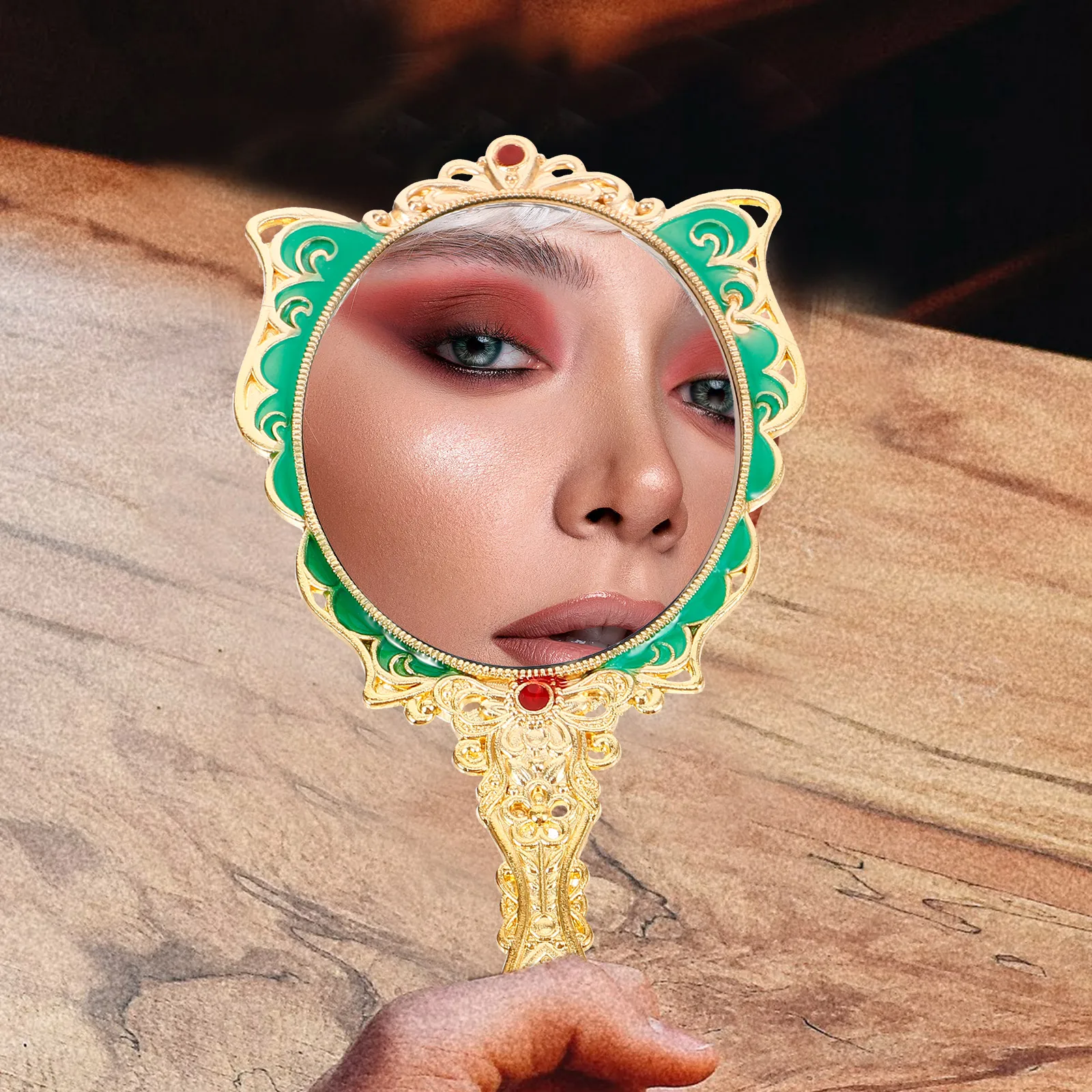 2Pcs Palace Peacock Vintage Compact Mirror Comb Set Portable Vanity Golden Small Makeup Mirror Handbag Travel
2Pcs Palace Peacock Vintage Compact Mirror Comb Set Portable Vanity Golden Small Makeup Mirror Handbag Travel