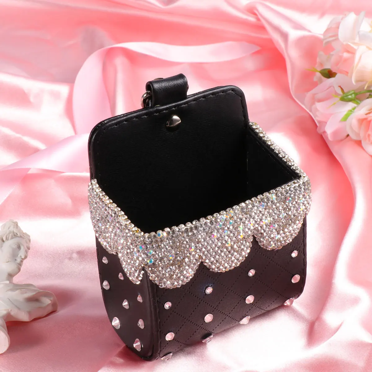 White Car Seat Storage Box Rhinestone Decor Multifunctional Car Seat Hanging Box Mobile Phone Bottle Holder
White Car Seat Storage Box Rhinestone Decor Multifunctional Car Seat Hanging Box Mobile Phone Bottle Holder