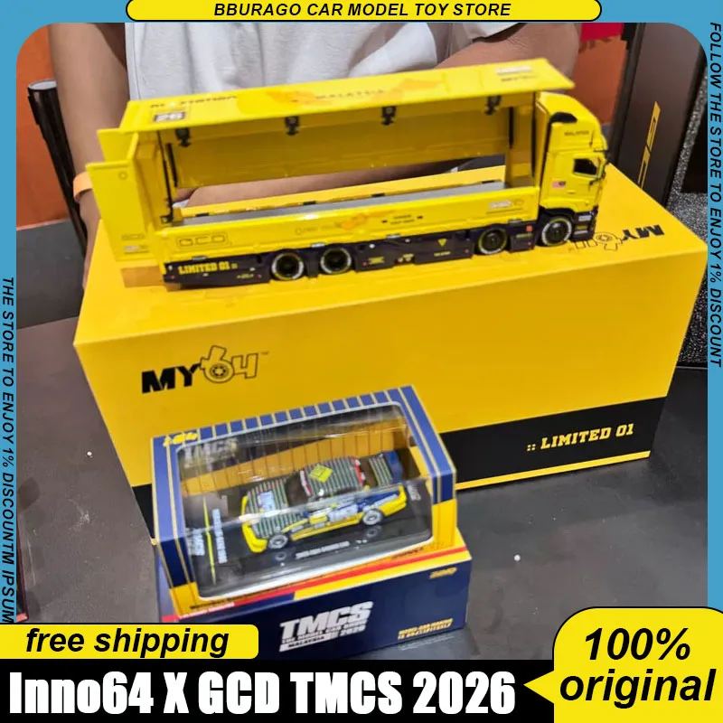 Inno64 X Gcd 1:64 Tmcs Malaysia 2026 Dinner Exclusive Full Set Darwin Pro Co Brand Transporter Truck + Two Race Sedans Toys Gift
Inno64 X Gcd 1:64 Tmcs Malaysia 2026 Dinner Exclusive Full Set Darwin Pro Co Brand Transporter Truck + Two Race Sedans Toys Gift
