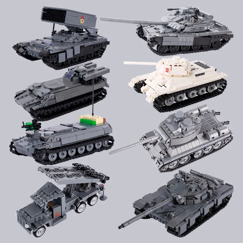 WW2 Soviet T64 T34 T72 Military Army Tank Building Block Russian Soldier Figure Rocket Missile Vehicle Model Bricks Kid Toy Gift
WW2 Soviet T64 T34 T72 Military Army Tank Building Block Russian Soldier Figure Rocket Missile Vehicle Model Bricks Kid Toy Gift